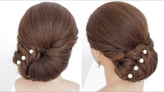 Easy Low Bun Wedding Hairstyle | Elegant Bridal Updo for Long Hair