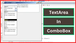 Java Tutorial How to Add JTextArea Inside JComboBox In Java Netbeans WITH SOURCE CODE