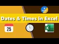 MS Excel - DATE and TIME functions Handling DATE and TIME in Excel