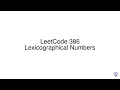 LeetCode 386 Lexicographical Numbers