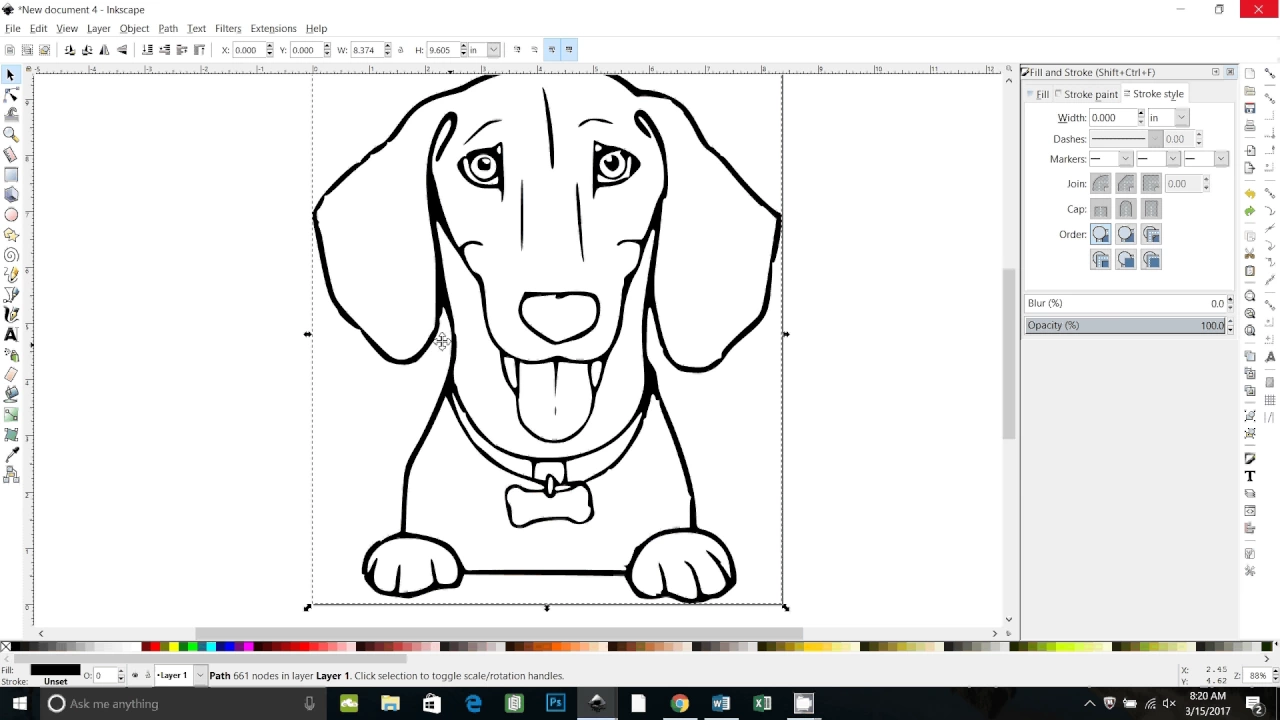 Inkscape: filling in gaps in a traced outline