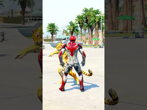 💥Giant Red Hulk beats up Tiger #spiderman #hulk #venom #gta