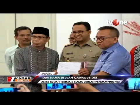 Anies Baswedan Terima Dua Nama Usulan Calon Wakil Gubernur DKI Jakarta