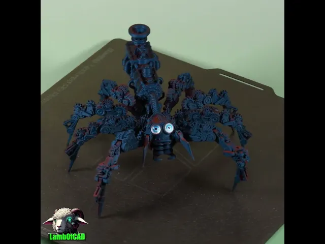 Articulated Steampunk Jumping Spider (also static .stl minature) video thumbnail
