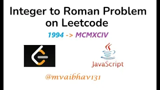 Int to Roman Leetcode Javascript solution