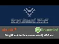 Ubuntu Linux Mint Bring Back interface names wlan0 eth0 etc