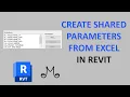 Revit Tutorial - How to create shared parameters from excel file