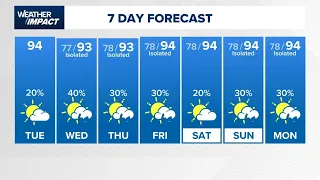 Hot and humid with a few downpours