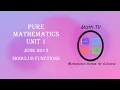 PURE MATHEMATICS JUNE 2013 UNIT 1 MODULUS FUNCTIONS QUESTION