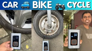 CAR / BIKE TYRE INFLATOR + POWER BANK + EMERGENCY LIGHT + TORCH - जबरदस्त CAR ACCESSORY!!