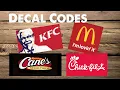 ROBLOX Pizza Place Bloxburg Decal Codes