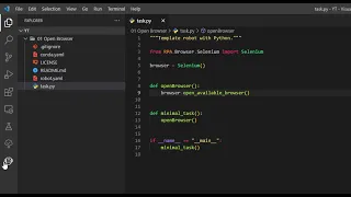 Robot Framework Robocorp RPA - Opening a Browser