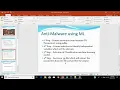 Anti-malware using Machine Learning