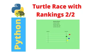 Python Turtle Graphics Tutorial - Turtle Race Game with Final Rankings