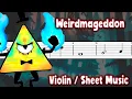 Gravity Falls - Weirdmageddon Theme Violin Tutorial Partitura Sheet music on Violin