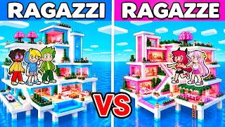 RAGAZZE vs RAGAZZI: Sfida della Casa Sull'Acqua in Minecraft!