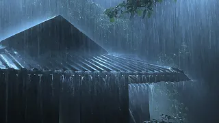 Overcome Stress to Sleep Instantly with Heavy Rain Paramount Thunder Sounds on a Tin Roof at Night