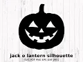 Jack O Lantern Silhouette SVG Halloween Clipart Pumpkin Lantern Vector Spooky Outline Digital Cu