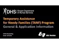 Temporary Assistance for Needy Families TANF - Program Application Information