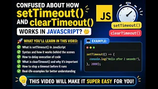 JavaScript setTimeout and clearTimeout Method Easy Explanation with Examples in 10 minutes