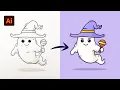 Adobe Illustrator Tutorial - Create a Ghost Character from Sketch