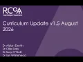 Curriculum Update Webinar - August 2026