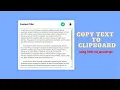 Copy Text Content To Clipboard HTML CSS Javascript
