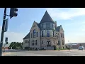 Driving Downtown Quincy IL Mississippi River Steel Bridges Victorian Architecture