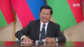 Azərbaycan və Laos prezidentləri mətbuata bəyanatlarla çıxış ediblər