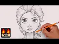 How To Draw Elsa Sketch Tutorial Step-by-Step