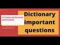 Dictionary Most asked interview questions Part 3 Python Quick Revision for Interview The Data Monk