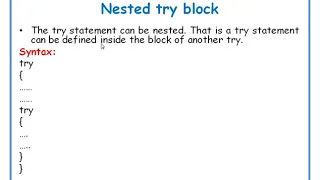 Nested Try Block in JAVA JAVA in Telugu Lecture-62