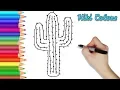 How to Draw Western Cactus Part 1 Teach Drawing for Kids and Toddlers Coloring Page