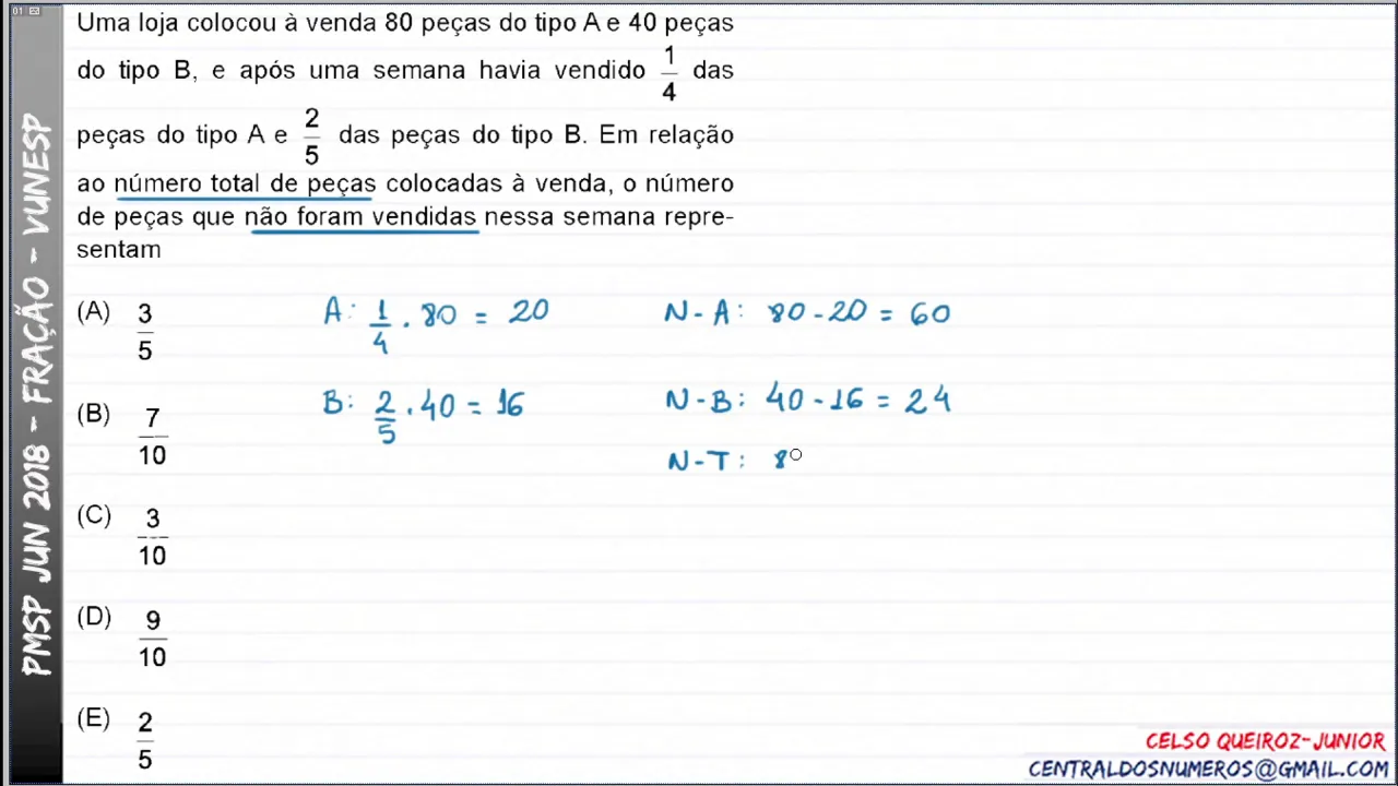 FRAÇÃO :: PMESP 2018/Jun :: Vunesp