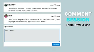 Create a Comments Box using HTML and CSS Comment Box Comment box design