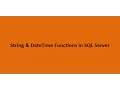 String DateTime Functions in SQL Server