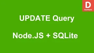 Node JS How to UPDATE query with SQLite Database