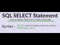 DBMS SQL SELECT commands - Part-3