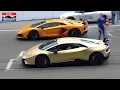 Lamborghini Aventador SVJ vs Huracan Performante vs 1200HP GTR vs 570S - DRAG RACE