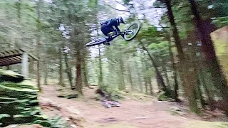 riding downhill bikes and crashing at gawton gravity hub