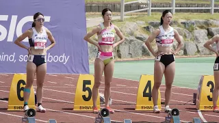 보법이 다른 육상 선수 ㄷㄷ 여자 100미터 예선