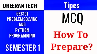 GE8151 Problem solving and Python Programming how to prepare for online exam