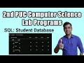 SQL Create a student database and compute the result 2nd puc computer science lab programs