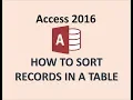 Access 2016 - Sorting Table Data