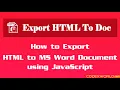 Export HTML to MS Word Document using JavaScript