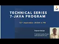 FFE Technical Webinar Series 7 Java Program Basics by Panneer Selvam SAP Labs India