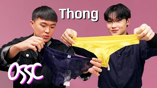 korean guys try thong for the first time 