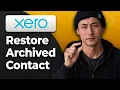 How to Restore an Archived Contact in Xero 2026 Easy Tutorial