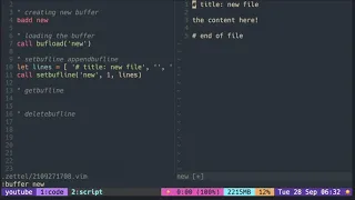 Vimscript Tutorial Buffer without opening the buffer