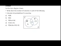 Calculating Probability - Using Venn Diagrams Example 1